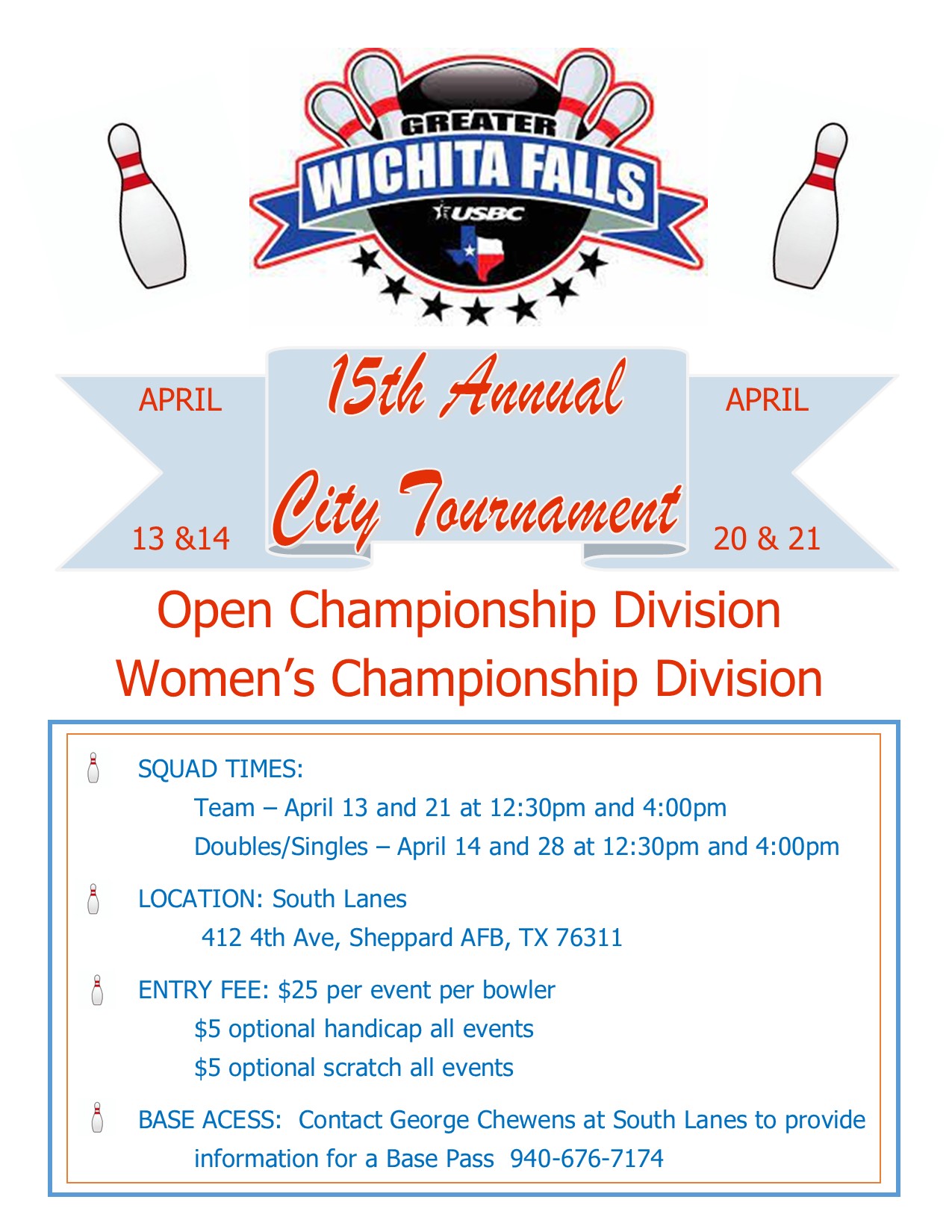 2024 City Tournament Greater Wichita Falls USBC
